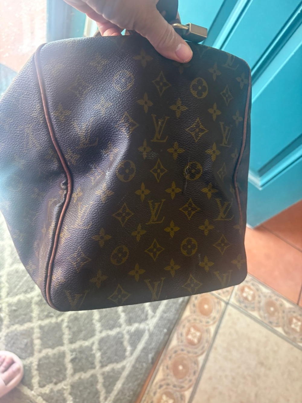 LV Sac Souple 45 Monogram Vintage Travel Bag Authentic - Picture 12 of 15
